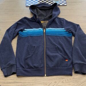 KID'S (sz 14) AVIATOR NATION 5 STRIPE HOODIE - NAVY // BLUE